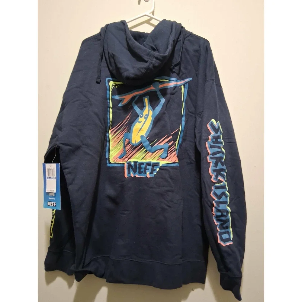 Fortnite Collection by NEFF Navy Zip Up Hoodie Sweatshirt Mens XL Banana Graphic